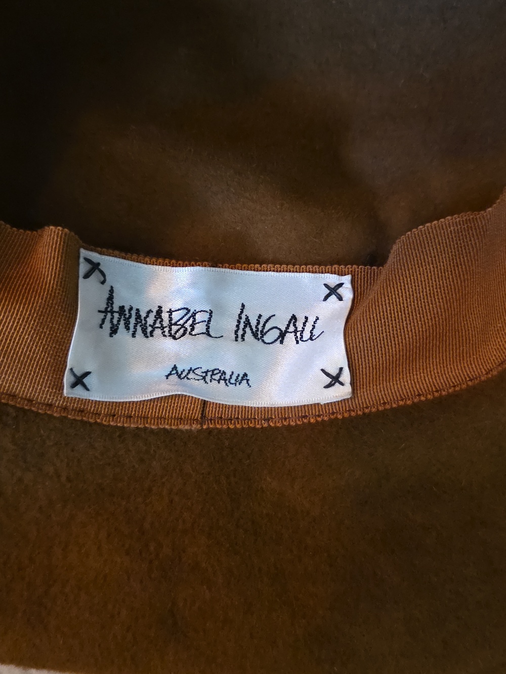 Vintage Annabel Ingall Brown Felt Fedora Hat - Picture 7 of 7